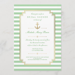 Nautical Custom Mint White Vrijgezellenfeest nodig Kaart