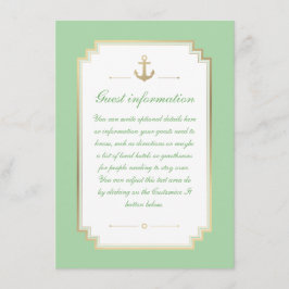 Nautical Custom Mint White Wedding Insert Kaart