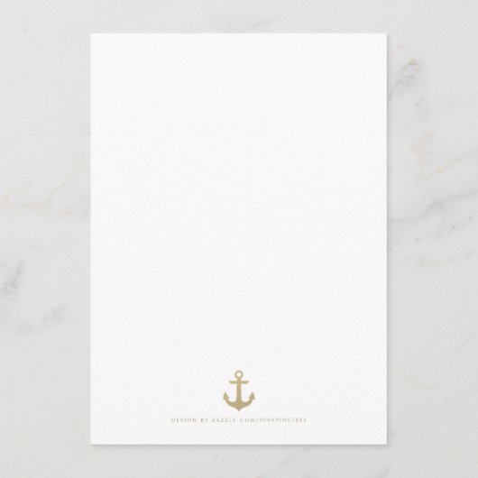 Nautical Custom Mint White Wedding Insert Kaart (Achterkant)