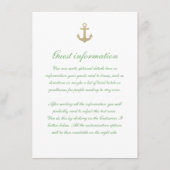 Nautical Custom Mint White Wedding Insert Kaart (Voorkant)