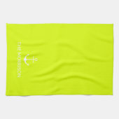 Nautical Custom Name anchor chartreuse kalm green Theedoek (Horizontaal)