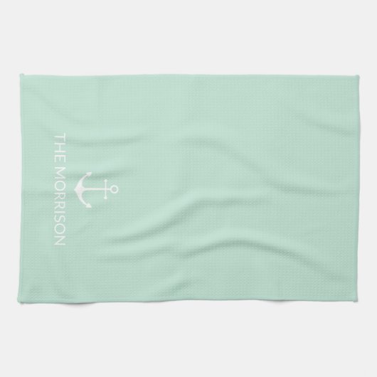 Nautical Custom Name anchor Theedoek (Horizontaal)