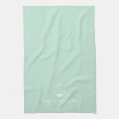 Nautical Custom Name anchor Theedoek (Verticaal)