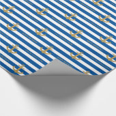Nautical Custom Name Birthday Wrapping Paper Cadeaupapier (Hoek)