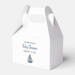 Nautical Cute Sailboat Boy Couples Baby Shower Bedankdoosjes