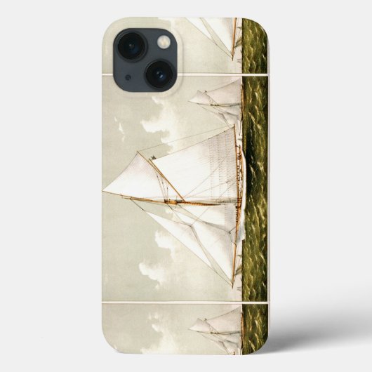 Nautical  Cutter Sailboat Sailing Ocean Zee Case-Mate iPhone Case (Achterkant)