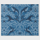 Nautical damask texture with walales, modern vinta cadeaupapier (Vlak)