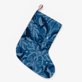 Nautical damask texture with walales, modern vinta kleine kerstsok (Voorkant (Hangend))