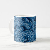 Nautical damask texture with walales, modern vinta koffiemok (Voorkant links)