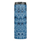 Nautical damask texture with walales, modern vinta thermosbeker (Achterkant)