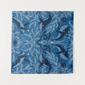 Nautical damask texture with walales, modern vinta wandkleed (Voorkant (horizontaal))