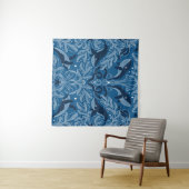 Nautical damask texture with walales, modern vinta wandkleed (In Situ (horizontaal))