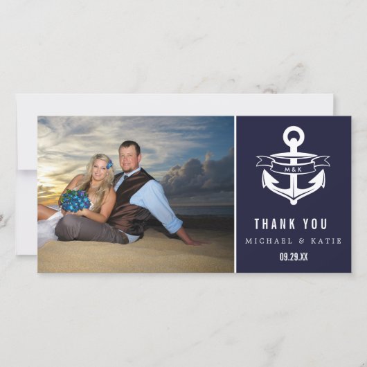 Nautical Dank je | Fotokaart Bedankkaart (Voorkant)