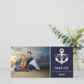 Nautical Dank je | Fotokaart Bedankkaart (Staand voorkant)