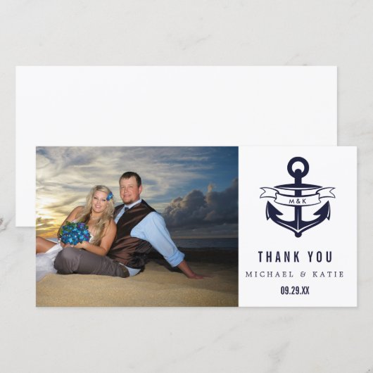 Nautical Dank je | Fotokaart Bedankkaart (Voorkant / Achterkant)