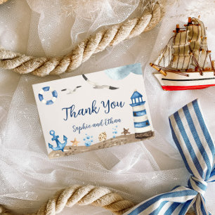 Nautical Dank U Baby shower Kaart