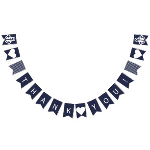 Nautical Dank u Bunting Prop voor Afbeeldingen Vlaggetjes