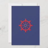 Nautical Dank u kaart Baby shower Birthday Navy (Achterkant)