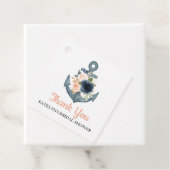 Nautical Dank u Label met Floral Anchor (In situ)