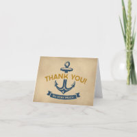 Nautical Dankjewel voor de marineblauw Anchor