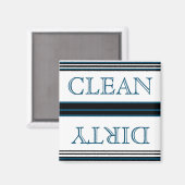 Nautical Dark Blauwgroen Blue Dishwasher Dirty Cle Magneet (Voorkant / Achterkant)