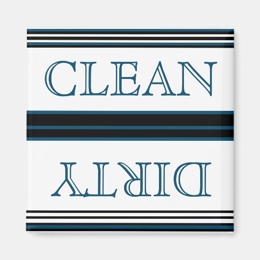 Nautical Dark Blauwgroen Blue Dishwasher Dirty Cle Magneet (Voorkant)