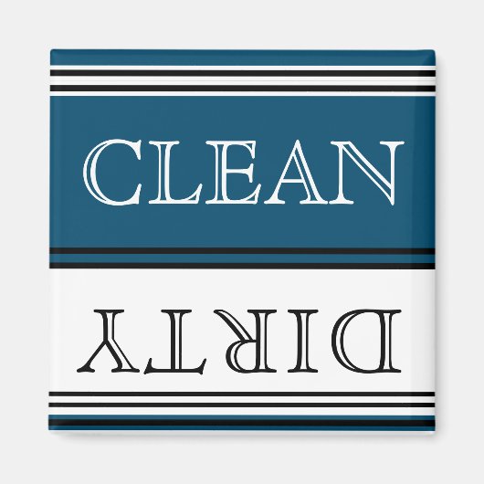 Nautical Dark Blauwgroen Blue Dishwasher Dirty Cle Magneet (Voorkant)