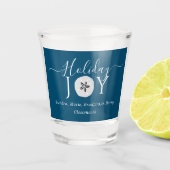 Nautical Dark Blauwgroen Blue Joy Sand-dollarblauw Shot Glas (Voorkant)