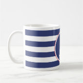 Nautical Dark Blue en White met Anchor voor mam Koffiemok (Links)