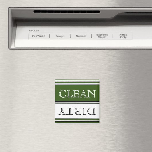 Nautical Dark GreenDishwasher Dirty Clean Magneet (Insitu (Vaatwasser))