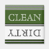 Nautical Dark GreenDishwasher Dirty Clean Magneet (Voorkant)