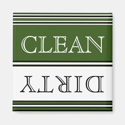 Nautical Dark GreenDishwasher Dirty Clean Magneet (Voorkant)