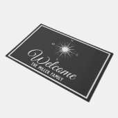 Nautical Dark Grey & White Compass - Gepersonalise Deurmat (Schuin)