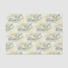 Nautical Decoupage van  Zeemeermin en Dolphin Tissuepapier