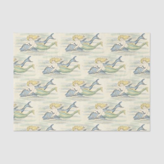 Nautical Decoupage van  Zeemeermin en Dolphin Tissuepapier (Voorkant)