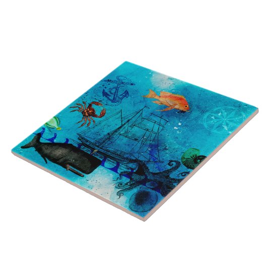  Nautical Deep Blue Zee Tegeltje (Zijkant)