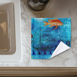  Nautical Deep Blue Zee Washandje