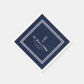 Nautical Delight: Blauw en wit zeepaardje Servet (Hoek)