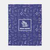 Nautical Design Navy Blue Blanket Fleece Deken (Voorkant)