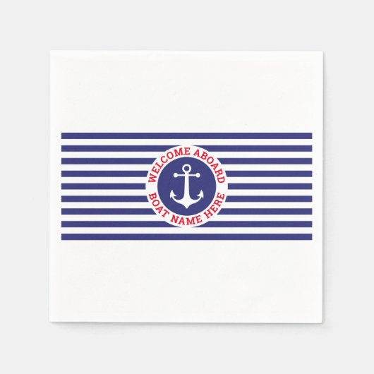 Nautical Design with Navy Stripes Servet (Voorkant)