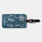 Nautical Detail blauwdruk IV Bagagelabel (Voorkant horizontaal)