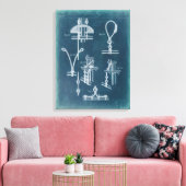 Nautical Detail blauwdruk IV Canvas Afdruk (Insitu (Woonkamer))