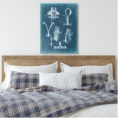 Nautical Detail blauwdruk IV Canvas Afdruk (Insitu (Slaapkamer))