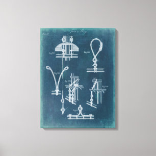 Nautical Detail blauwdruk IV Canvas Afdruk