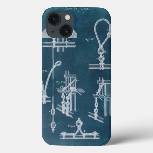 Nautical Detail blauwdruk IV Case-Mate iPhone Case (Achterkant)
