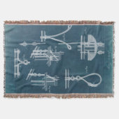 Nautical Detail blauwdruk IV Deken (Voorkant)
