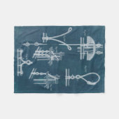 Nautical Detail blauwdruk IV Fleece Deken (Voorkant (Horizontaal))