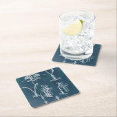 Nautical Detail blauwdruk IV Kartonnen Onderzetters (Insitu)