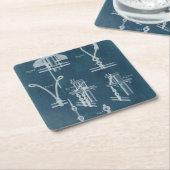 Nautical Detail blauwdruk IV Kartonnen Onderzetters (Schuin)