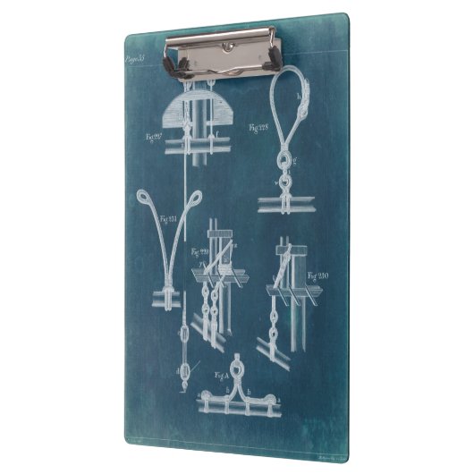 Nautical Detail blauwdruk IV Klembord (Links)